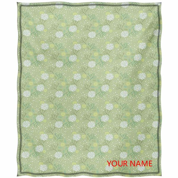 

spring bed throw blanket, abstract floral bloom pattern with foliage leaves and petals pale colored background diy blanket, soft, comfortabl