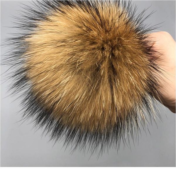 

5pcs/ lot diy raccoon fur pompoms fur balls for knitted hat cap beanies and keychain and scarves real jllwby