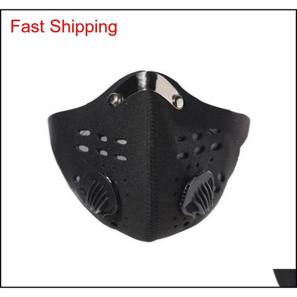 

activated carbon sports mask dust-proof half face mask cover pm2.5 filter two exhale valves anti-pollution dustproof qylwjj bde_home, Silver