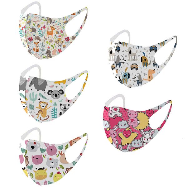 

masks silk cartoon washable kids reusable ice mask for child dustproof face covering