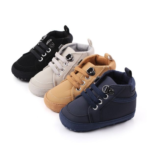 

autumn winter infant baby boy girl first walkers 2020 soft sole crib newborn leather high non slip shoes sneaker baby shoes f wmtdqe, Black;grey