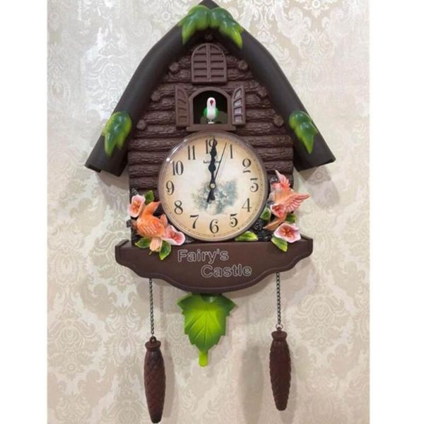 

alarm clock cuckoo bird wall clock guess women watch mechanism brief children home decoration quartz relogio parede gift wzh085