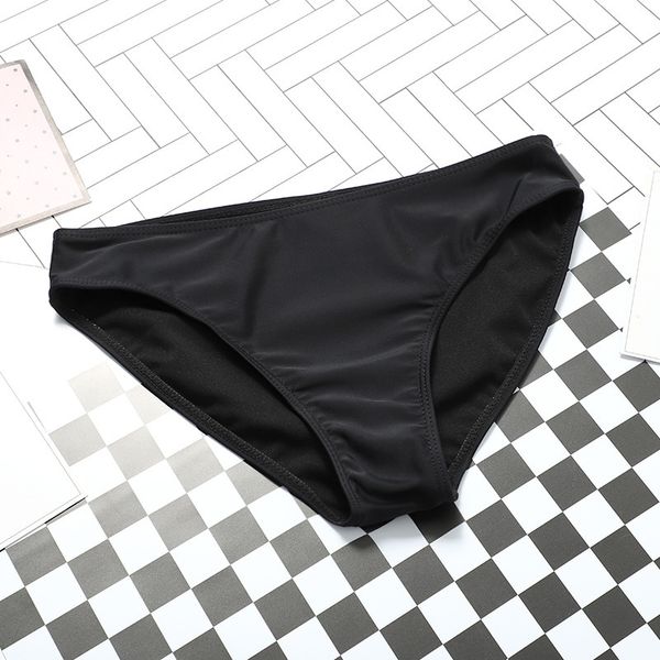 

outer single triangle women's black lower body bikini spring swimming trunks, sanitary large size, White;black