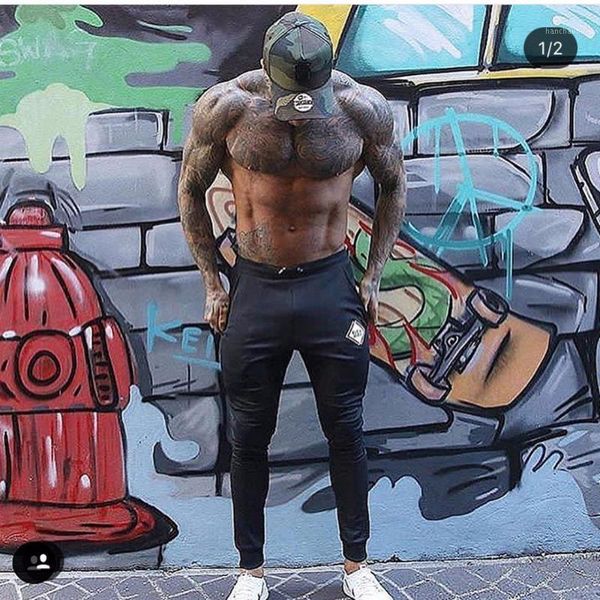 

running pants training men gym cotton fitness clothing joggers male sweatpants workout skinny trousers mens sport1, Black;blue