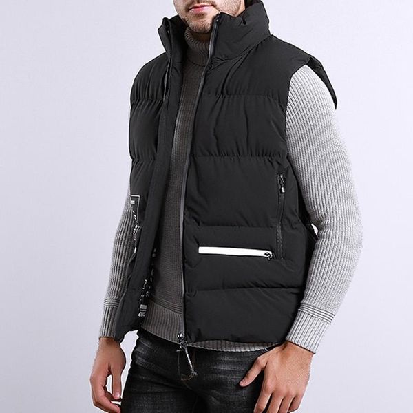 

men's jacket coat autumn winter keep warm waistcoat vest coat fashion casual sleeveless man warm cotton jacket1, Black;brown