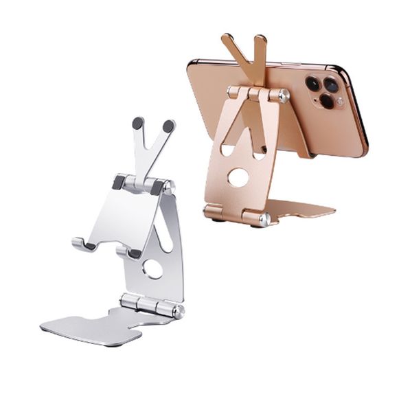 

4fds2awfoldable cell and tablet stand, aluminum alloy holder, mobile double folding phone stand holder