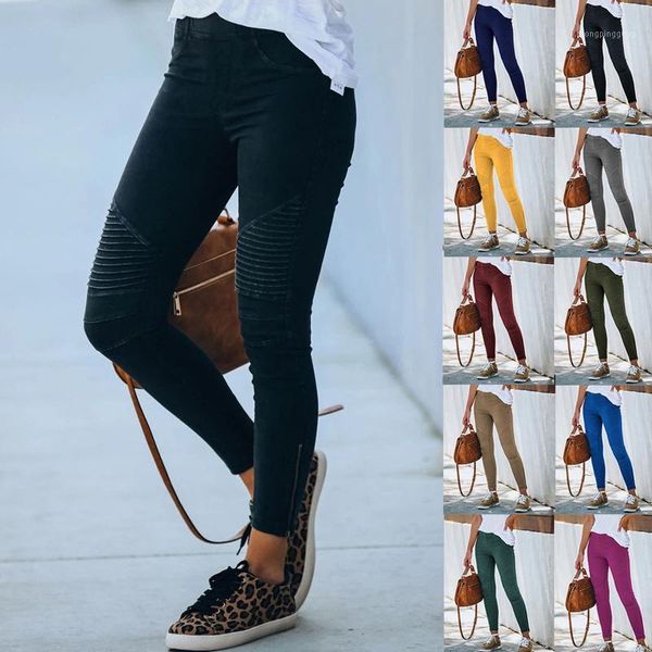 

high waist skinny pencil pants women elastic high waist pants pantalones para mujer women clothing 2021 kobieta spodnie1, Black;white