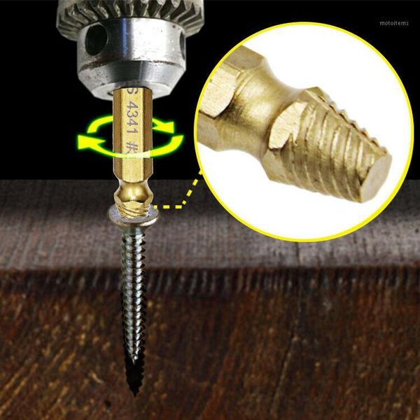

damaged screw extractor speed out drill bits 4pcs tool set broken bolt remover1