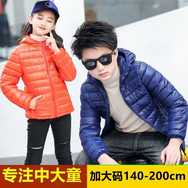 

wear children's down cotton padded jacket for boys and girls 2020, Blue;gray