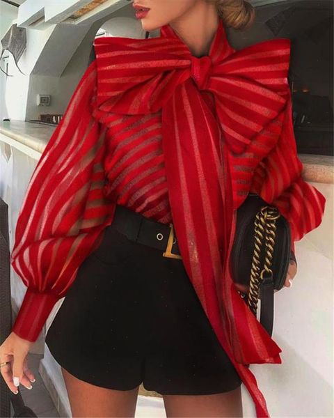 

2021 new blouse women casual striped shirts blouses female loose blusas autumn fall casual ladies office blouses sexy, White