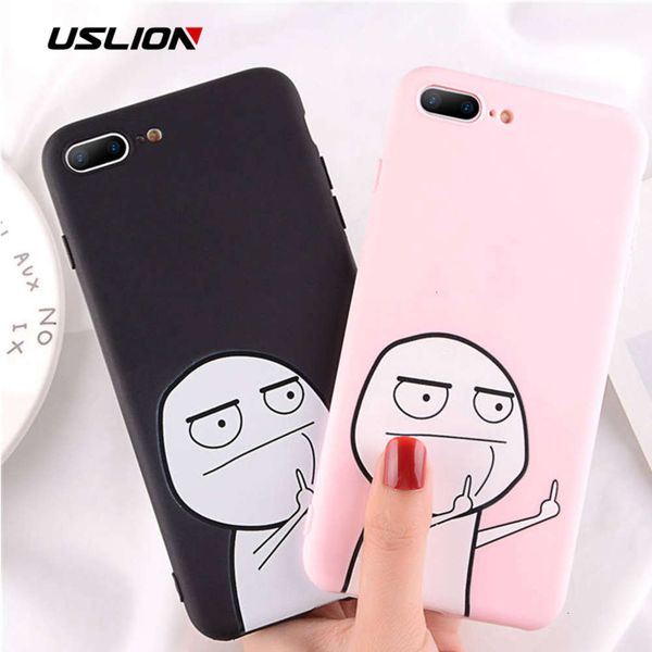 

interting uslion case, vip 12, 6, 7, 8 plus, x, xr, xs, max, middle finger case, vip 6, 6s plus, soft silicone back cover4fre
