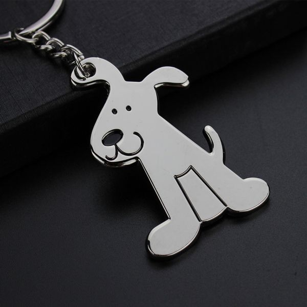 

lovely 24 pcs/lot creative funny nice dog moving keychain keyring key chain ring children kids boy girls key holder, Slivery;golden