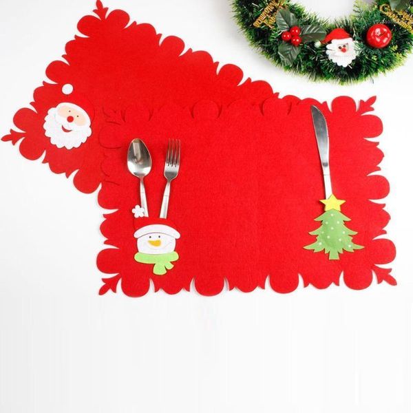 

christmas decorations table mats and fork tableware placemat sets of dual-use non-woven fabric home restaurant el dinner1