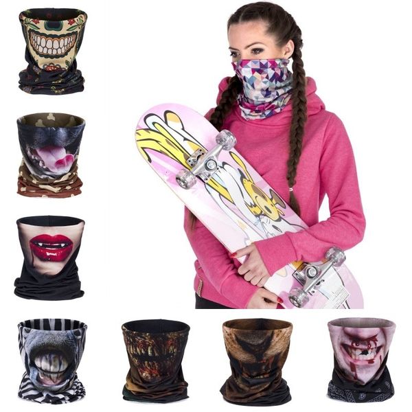 

factory sport protective shield halloween horror bandana scarf outdoor cycling neck seamless face cover sunscreen