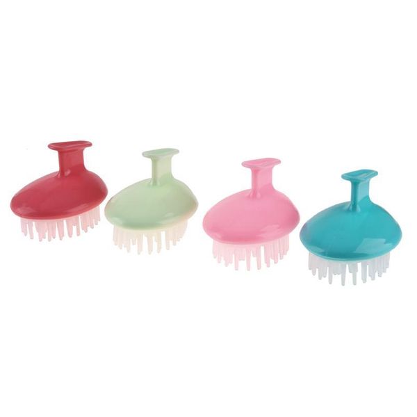 

1pcs spa hair brush sile shampoo wide tooth comb hair washing comb scalp massage slimming soft brush head body jlllbs, Silver