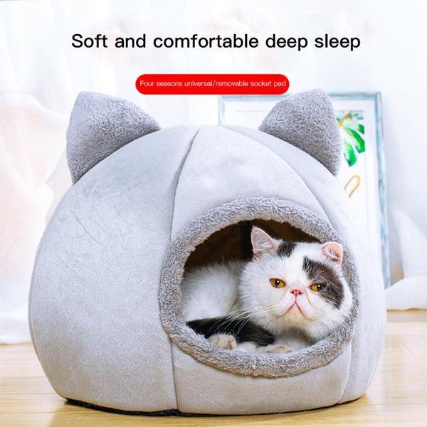 

cat beds & furniture soft polar fleece dog winter warm pet heated mat small puppy kennel house for cats sleeping bag nest cave supplies
