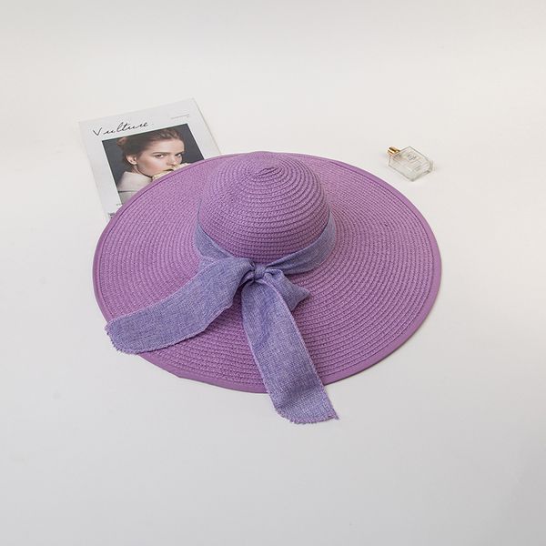 

summer wide brim straw hats big sun hats for women uv protection panama floppy beach hats ladies bow hat chapeau femme ete c0123, Blue;gray