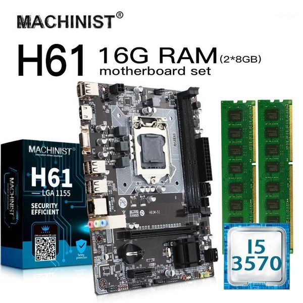 

h61 lga 1155 deskmotherboard set kit h61m-s1 with intel 3570 lga1155 cpu 16g(2*8g) ddr3 ram mico-atx integrated graphics1