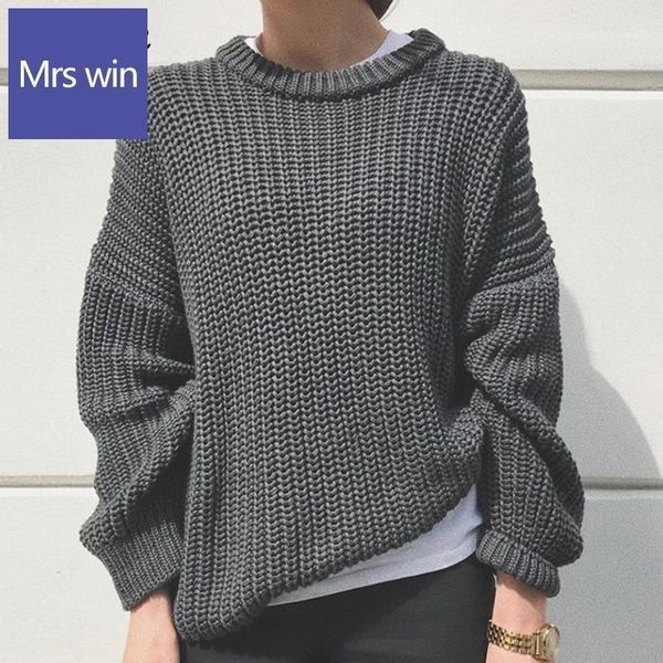 

women's sweaters neploe autumn o-neck pullovers 2021 casual simple solid color femme sweater long sleeve all-match loose warm clothes w, White;black