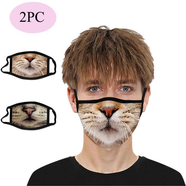 

взрослый 2шк дышащий животных печатает стиржевый ухо mondmasker mascara misques scarf mascherine mondkapjes хэллоуин косплей маска bbyahw