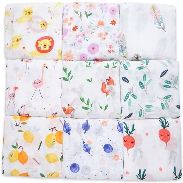 

blankets newborn pgraphy prop boy girl printed feeding swaddle muslin diapers bamboo cotton baby bath towel y201009