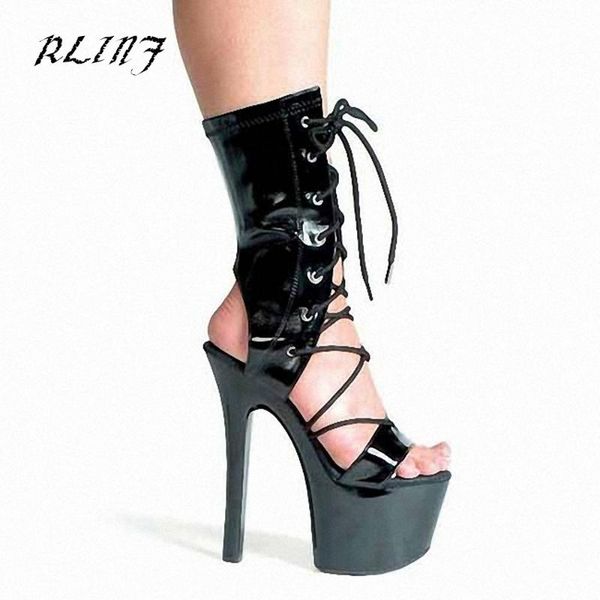 

dress shoes 2021 fashion waterproof platform lace hollow 17cm high-heeled thin heel sandals, Black