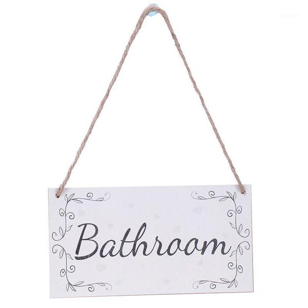 

bathroom - handmade french shabby chic style wooden home decor door sign / plaque1