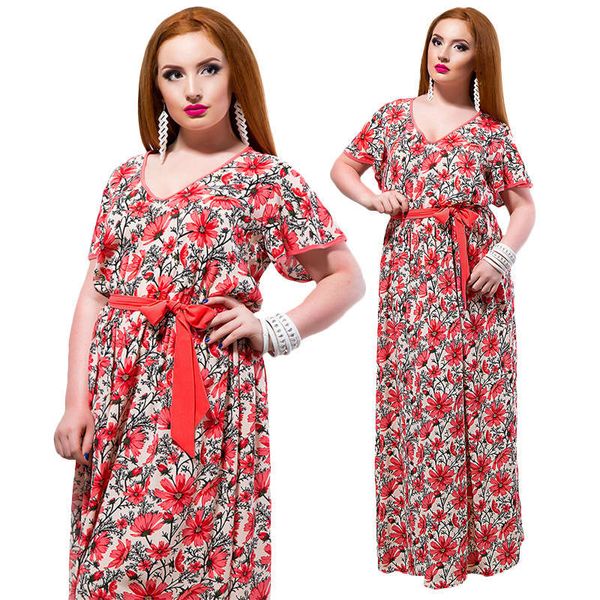 

spring and autumn new style printing fashion v-neck large dress for women, Black;gray