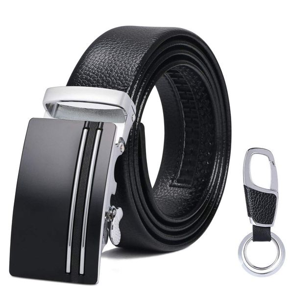 

мужская кожаный ремень автоматическая пряжка высокого качества, Black;brown