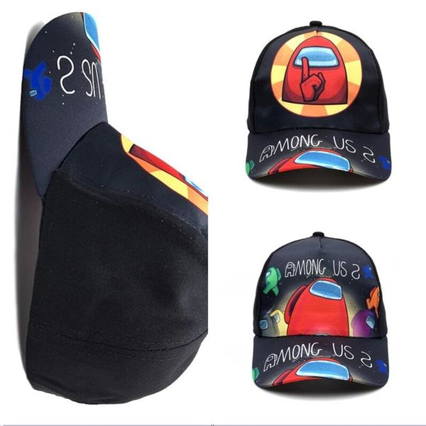 

among us game anime printed children kids baseball cap wide brim spring summer cartoon sunshade hat sports travel sun hat visor cap g11305, Yellow