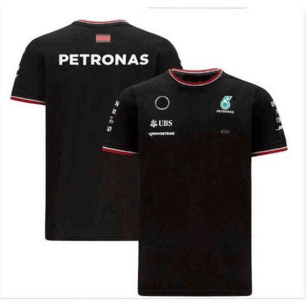 

petronas t shirts mercedes amg f1 men's lewis hamilton benz t-shirts formula one polo pit grand prix motorcycle fast dry riding team wo, White;black