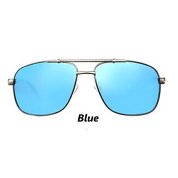 

2021 new fashion men polarized metal frame blue mirror driving sunglasses come with box lf8e, White;black