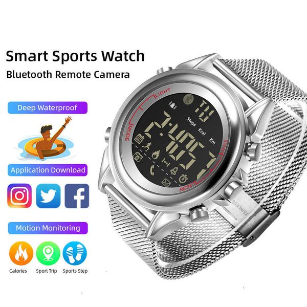 

steel watch for men and women, bluetooth smart electronic wristband, ios, android, alarm clock, satch, sports tracker