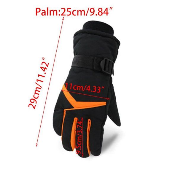 

ski gloves men winter windproof contrast color stripes waterproof warm mittens u7ef