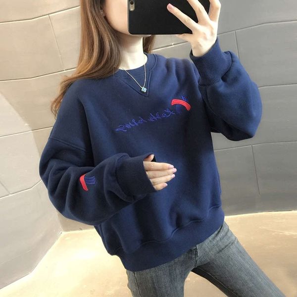 

autumn and winter plush short sweater women's clothing 2020 new loose small foreign style junior coat, Black