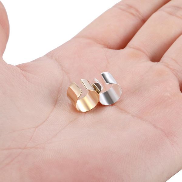 

2pcs/lot alloy new european and american trade fashion simple personality pierced ear cuffs ear clip fake earrings jewelry q jllfqt, Silver