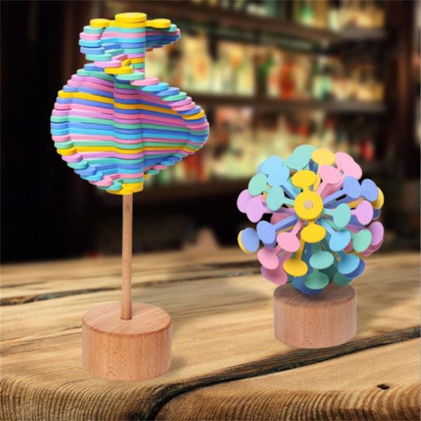 

2022 fidget toys new wooden rotating lollipop net red explosion fisher series creative decoration decompression toy gyro