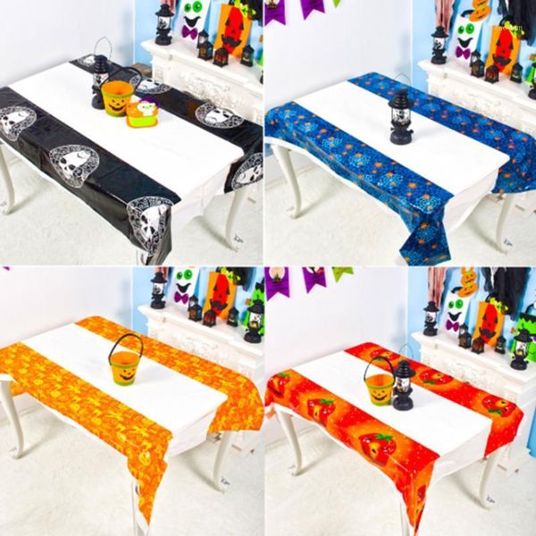

halloween printed tablecloth pvc halloween disposable table cover tableatmosphere decoration party supplies 180*120cm1