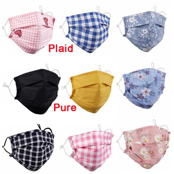 

reusable fashion face mask floral print mouth-muffle windproof washable anti dust designers face masks ski warm plaid women cloth face mask