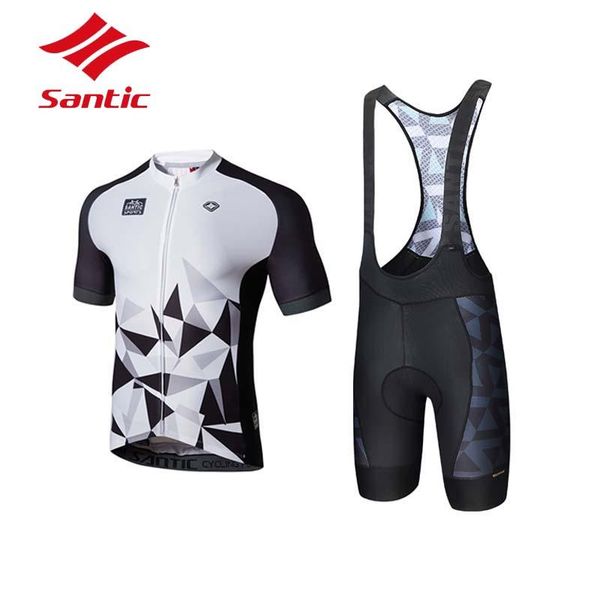 

racing sets santic cycling set clothing men summer pro padded breathable jersey suit bicycle triathlon ropa ciclismo, Black;blue