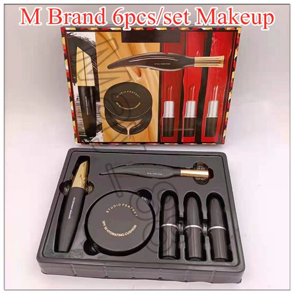 

new m brand makeup gift kit christmas set cosmetic 6 in 1 mascara matte lipstick air look box eyeliner sets
