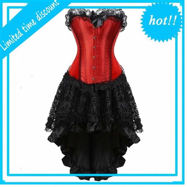 

new steampunk skirt corsages red corset bodice halloween underbust waist trainer bustier 8207056 jeld#, Black;white