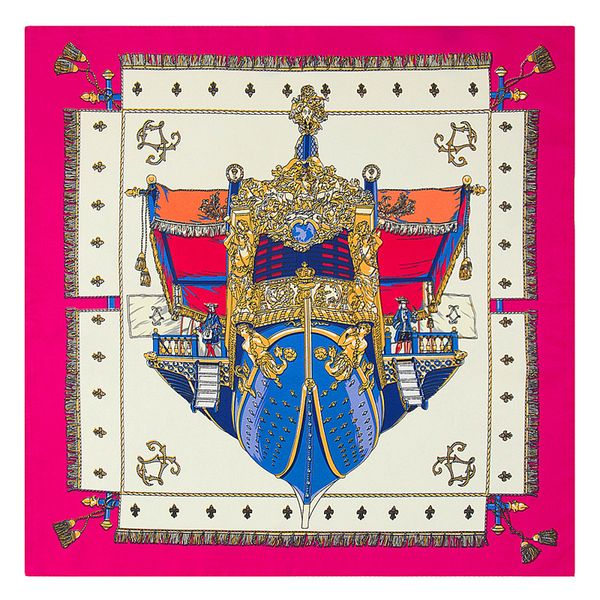 

silk neck scarf pirate ship print shawls and wraps foulard stain joker ladies small twill scarves 60*60cm, Blue;gray