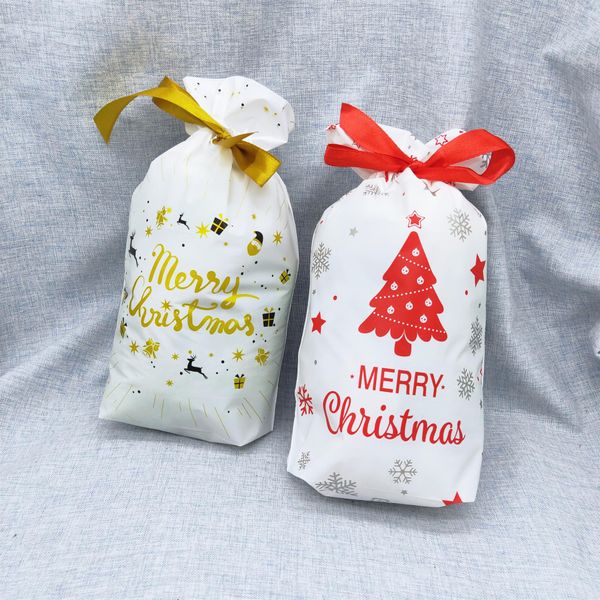 

lbsisi life 10pcs счастливого рождества подарочные пакеты candy cookie chocolate bags santa claus xmas tree упаковка пакеты с новым годом bb