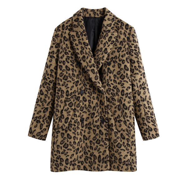 

2021 new bb 2950 autumn europe and the united states women's coat female animal stripes printing 57ht, Black;brown