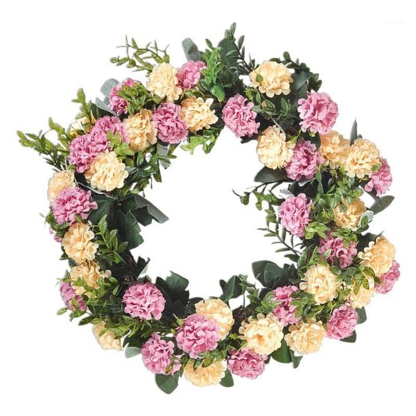 

1pc simulation wreath wedding flower wreath door wall ornament garland for christmas party decor home door (purple)1