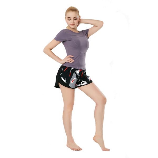 

yoga short sleeves new women breathable quick dry yoga exercise gym exercise fitness yoga short sleeves purple, White