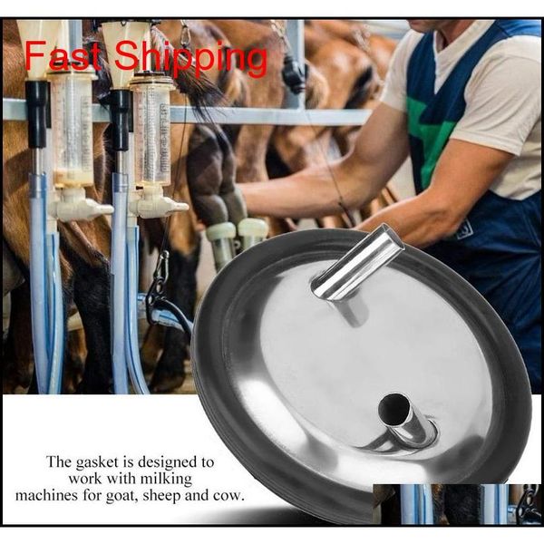

stainless steel milk bucket lid with two open entrances and gasket for milking machine cow sheep qyllyy yh_pack