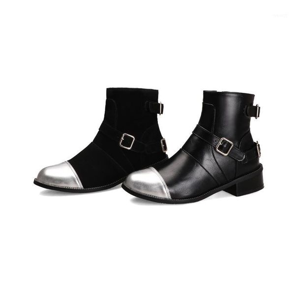

boots autumn winter women shoes woman fashion flat round pu ankle 2021 black comfortable mujer1