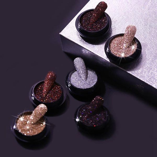 

nail glitter rose gold colors sandy powder shiny luxury sparkles art sequins pigment flakes dust 3d decorations, Silver;gold